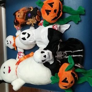 Ty Beanie Babies and Russ Troll, lot of 7 pieces